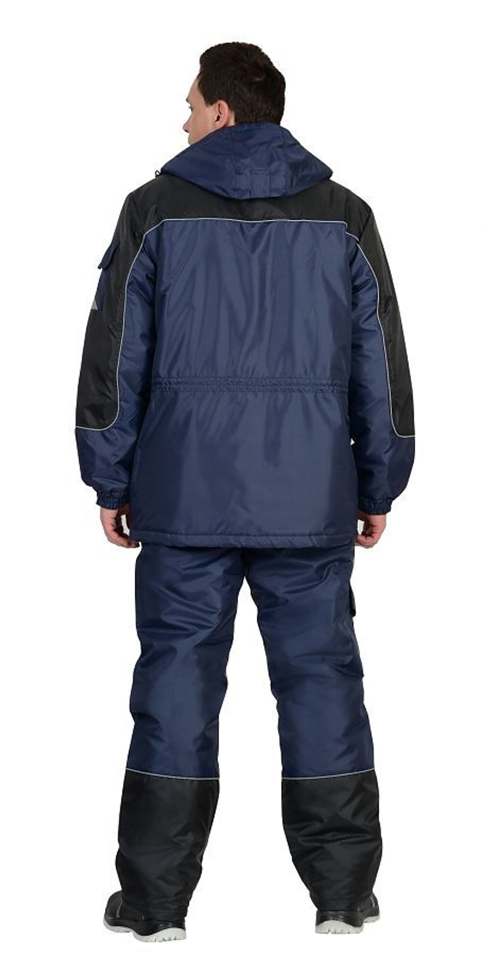 Костюм зимний: куртка дл., брюки тёмно-синий с черным