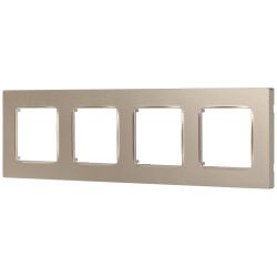 Рамка для розеток и выключателей ЭРА Серия 12 12-5204-04 на 4 поста, Классик, шампань
