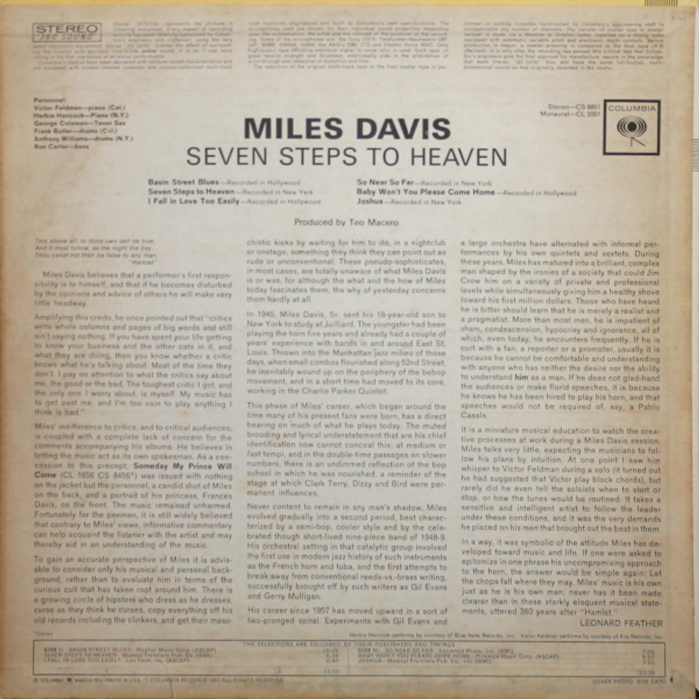 Miles Davis / Seven Steps To Heaven (LP)