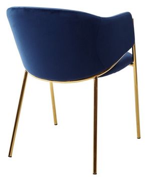 Стул-кресло DILL BLUVEL-86 NAVY BLUE, велюр / золотой каркас