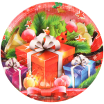 Поднос пластиковый «Новогодние подарки» 22см