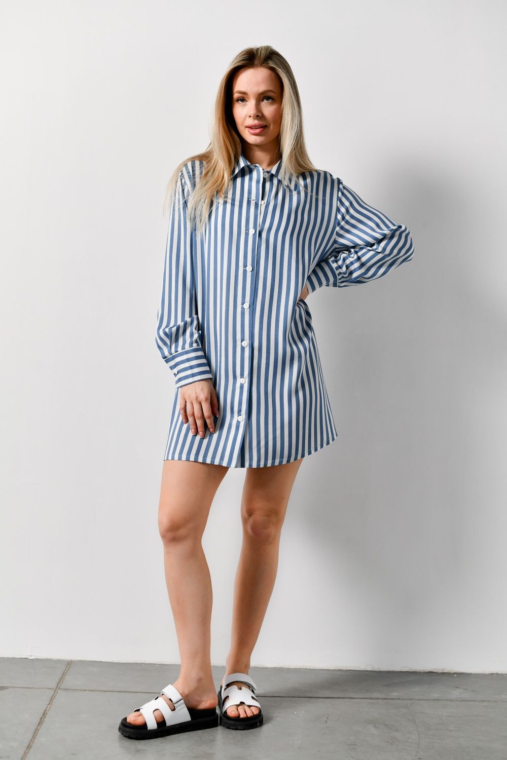 Блузка (рубашка) Тропический рай-2 Виотекс ГОЛУБОЙ