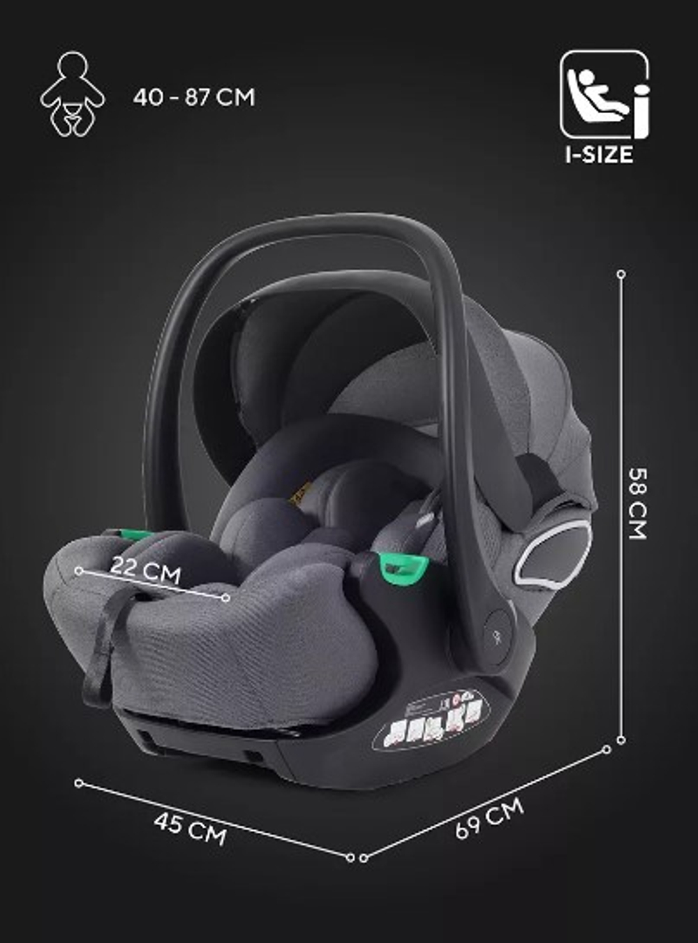 Автолюлька Rant Evomax 0+ (40-87см)