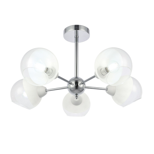 SLE102702-05 Светильник потолочный Хром/Прозрачный, Матовый никель E14 5*40W