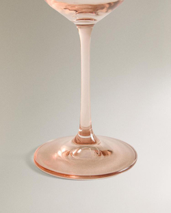 ZARA HOME БОКАЛ ДЛЯ ВИНА ИЗ КРИСТАЛИНА С ОПТИЧЕСКИМ ЭФФЕКТОМ, РОЗОВЫЙ