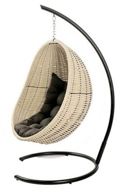 Кресло подвесное стандартное (белый, подушка графит)