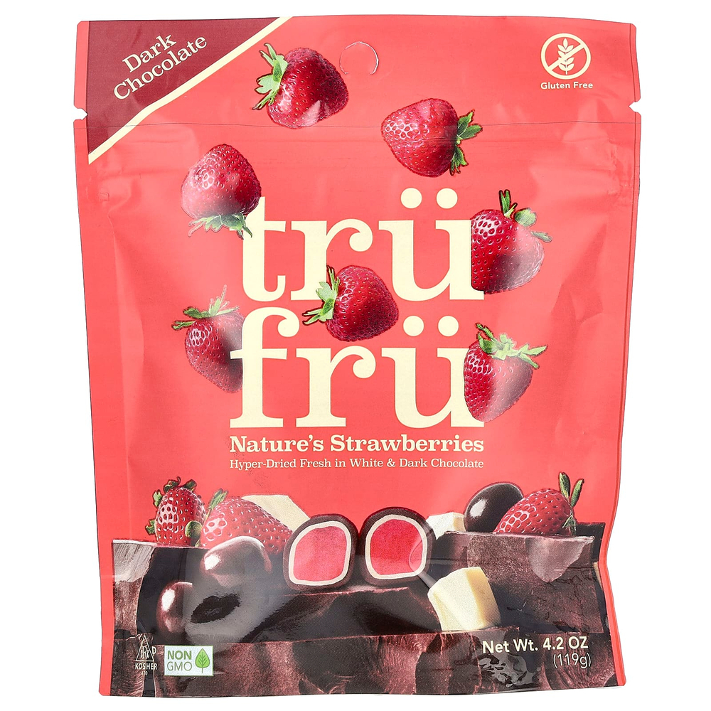 Tru Fru, Nature's Strawberries, темный шоколад, 119 г (4,2 унции)