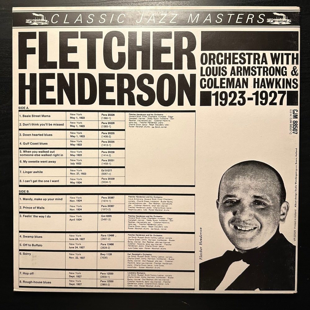 Fletcher Henderson Orchestra With Louis Armstrong & Coleman Hawkins 1923-1927 (Голландия 1983г.)