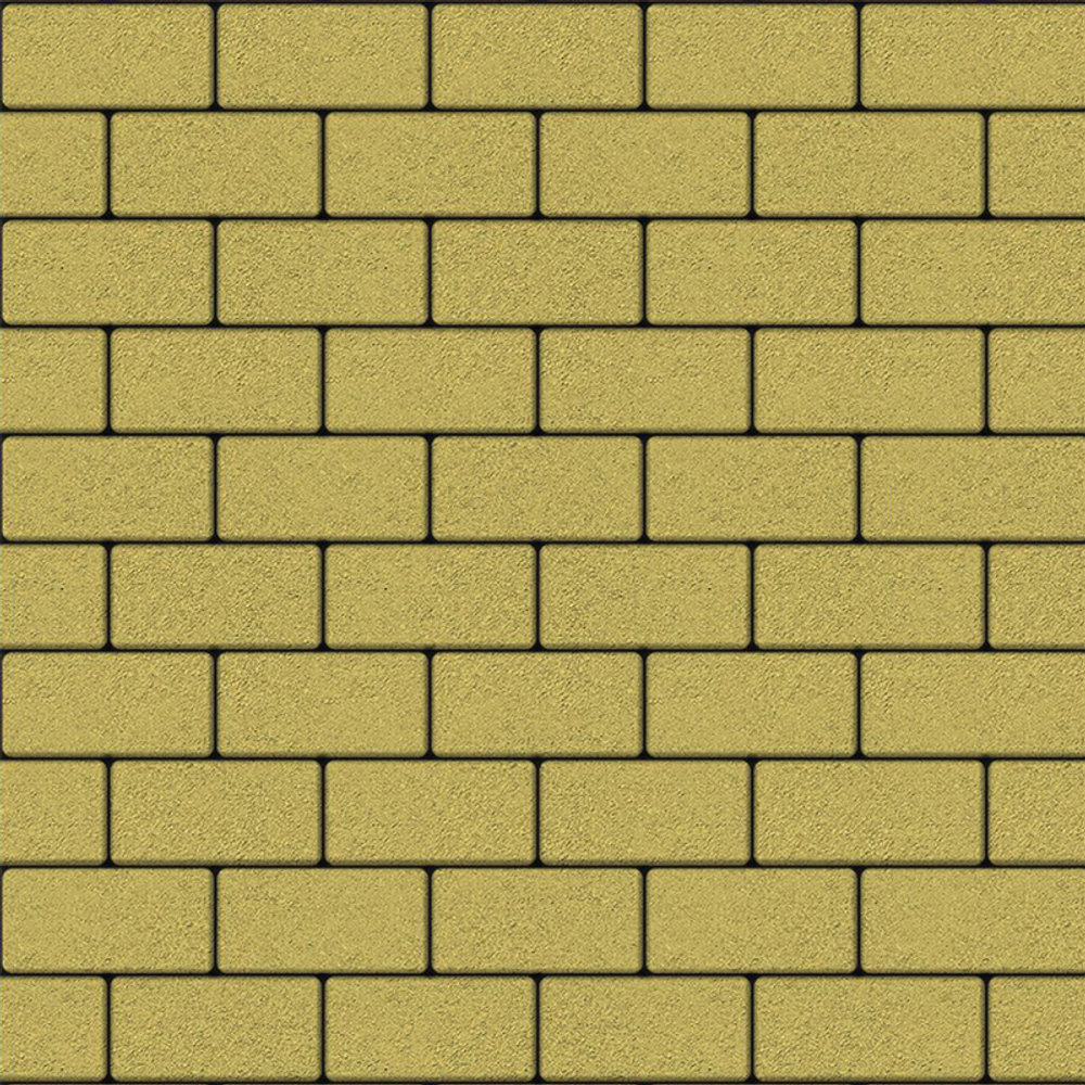 Тротуарная плитка ПРЯМОУГОЛЬНИК 200x100 мм - Стандарт Желтый