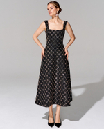 Платье длины миди из премиального твида