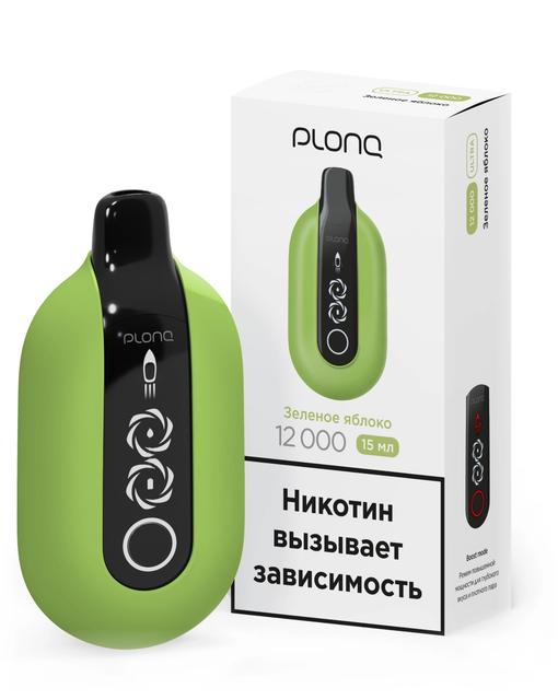 Одноразовый Pod Plonq ULTRA - Зеленое Яблоко (12000 затяжек)