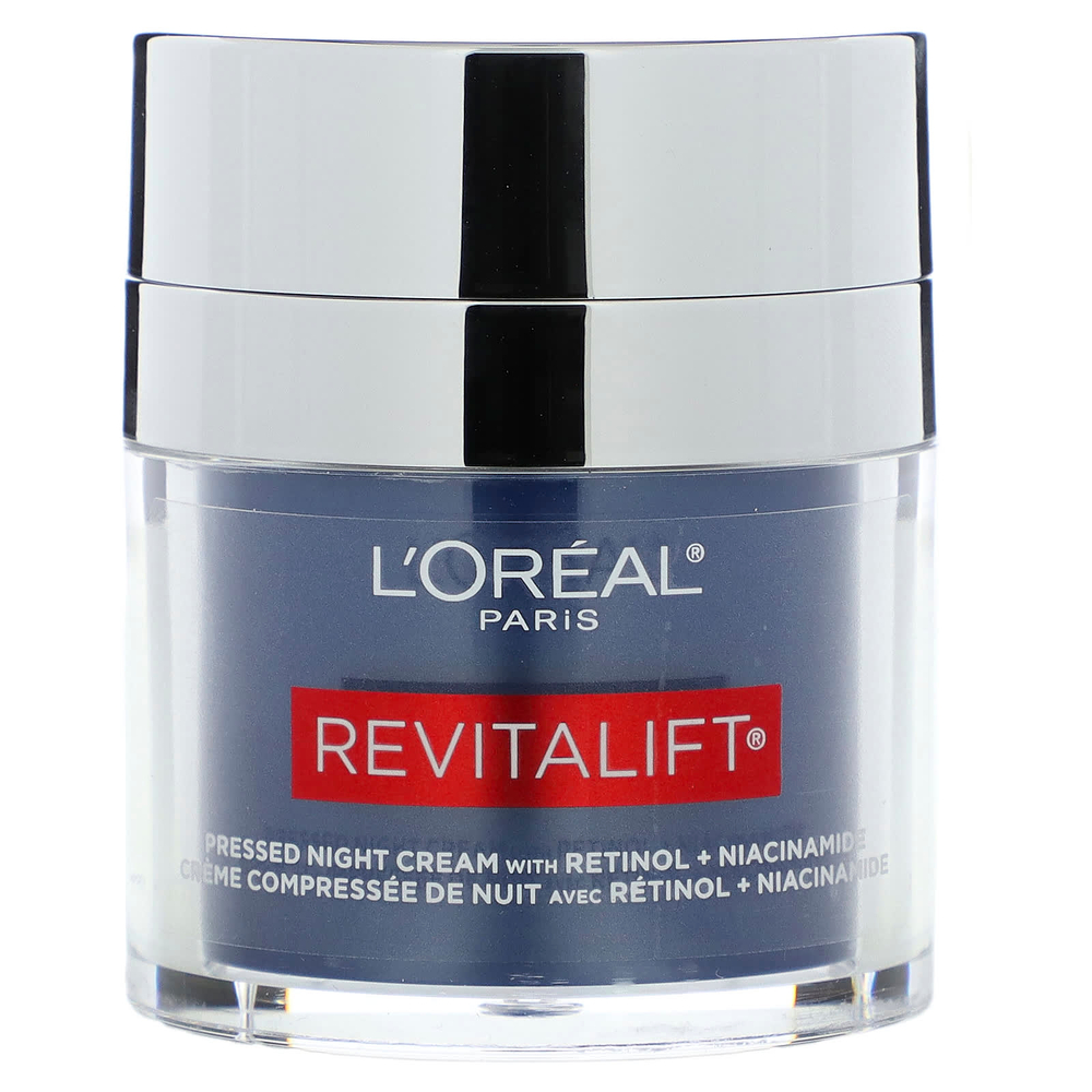 L'Oréal, Revitalift, ночной крем с ретинолом и ниацинамидом, без отдушек, 48 г (1,7 унции)