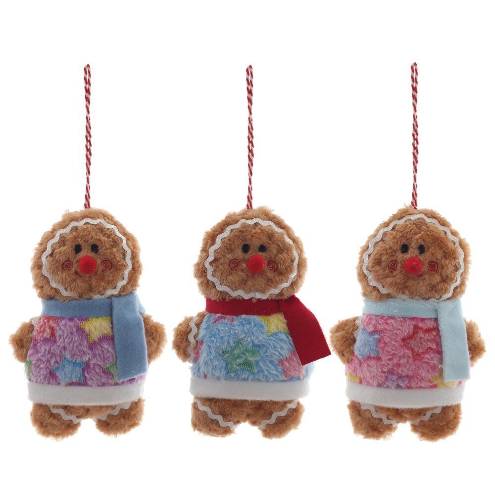 GAEM Игрушка набивная подвесная "Пряничный человечек", L9,5 W5,5 H15 см, 3в.