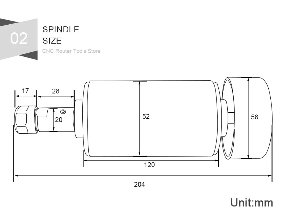 Шпиндель мотор для ЧПУ 0,5кВт