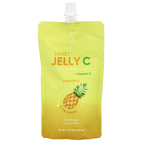 Everydaze, Sweet Jelly C, желе из конжака на растительной основе, ананас, 150 мл (5,07 жидк. Унции)