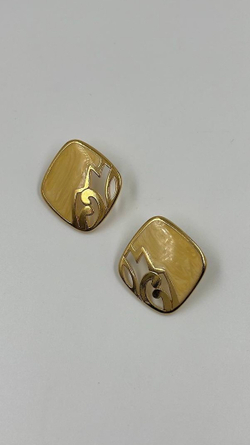 Серьги с бежевой эмалью Avon