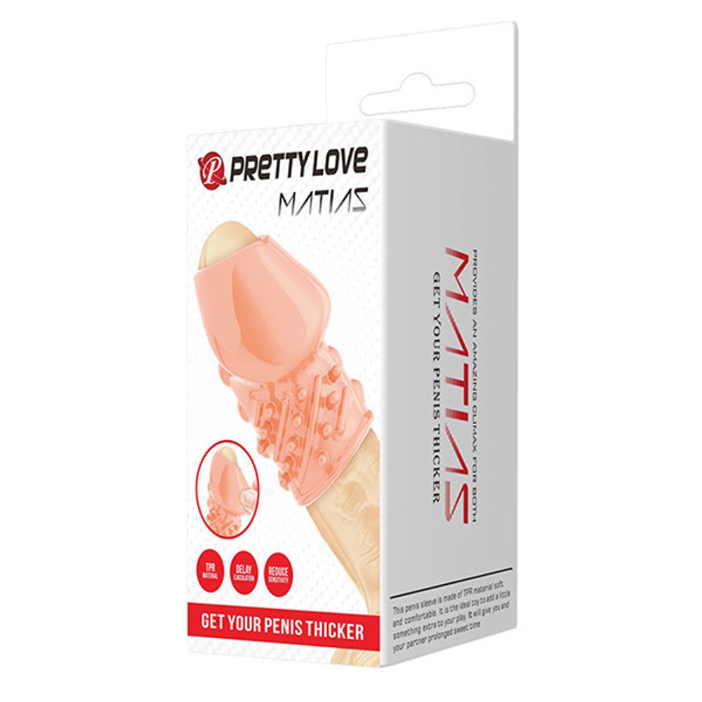 Телесная насадка на пенис 6,5см Pretty Love Matias BI-026248