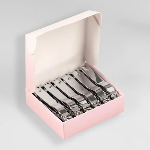 Кусачки-книпсер педикюрные, с пилкой, 7,6 см, фасовка 12 шт в коробке, цвет серебристый