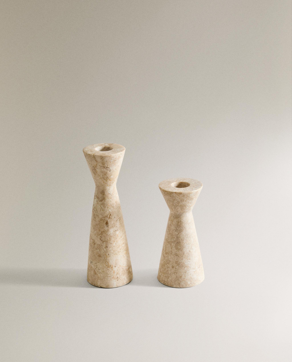 Zara Home Подсвечник из мрамора, цвет бежевый, 14 см
