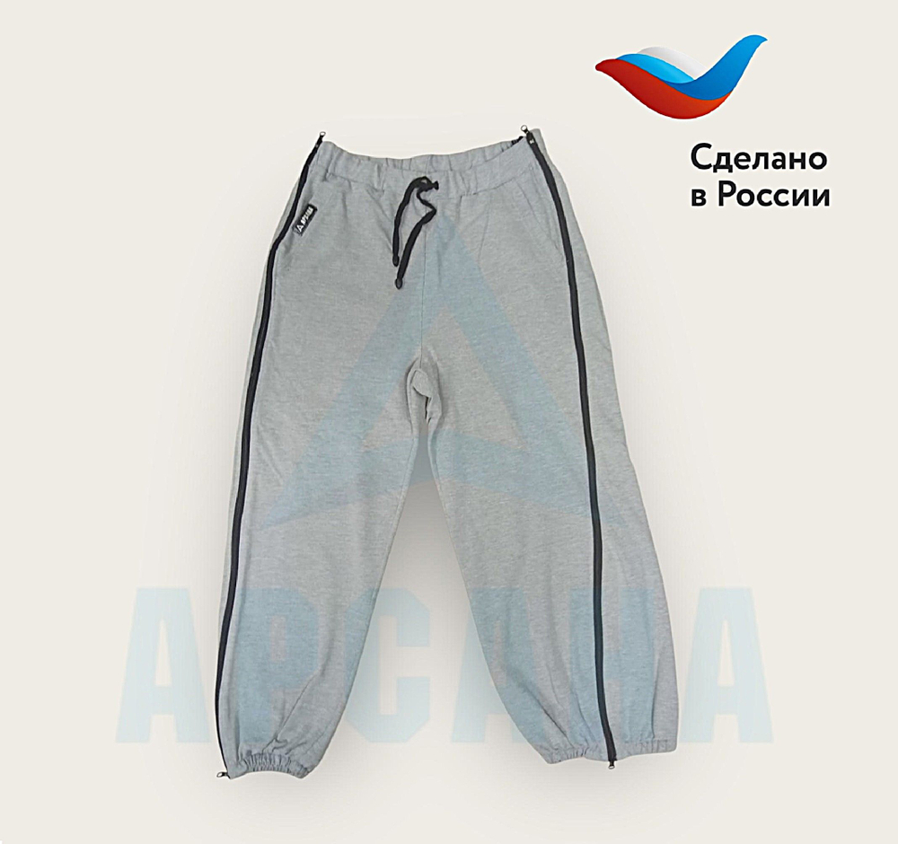 Брюки ортопедические с расширением на голени. Размер 5XL (58-60). Цвет СЕРЫЙ