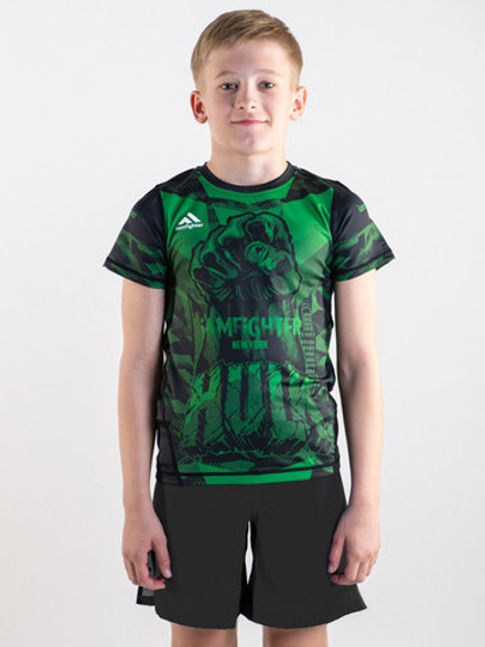 Рашгард кор. рукав I am Fighter Hulk детский (зеленый)