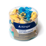 Точилка пластиковая Alingar, 1 отверстие, фигурная, с контейнером, цвет ассорти, пластиковая банка