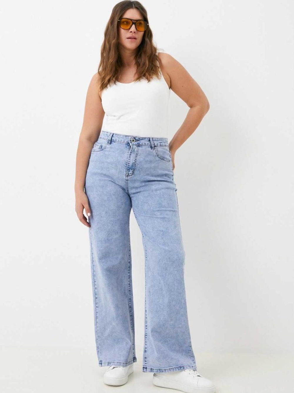 Джинсы палаццо широкие