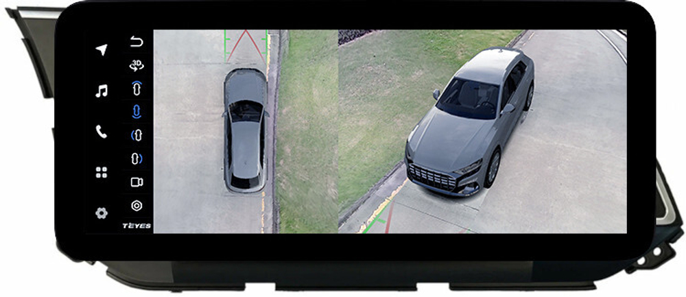 Магнитола для Hyundai Elantra 6 2016-2018 (штатная КЗВ, рамка тип 1) - Teyes LUX ONE 360 монитор 12.3" 2K QLED на Android 10, 6Гб+128Гб, CarPlay, 4G SIM-слот, 4 камеры в комплекте