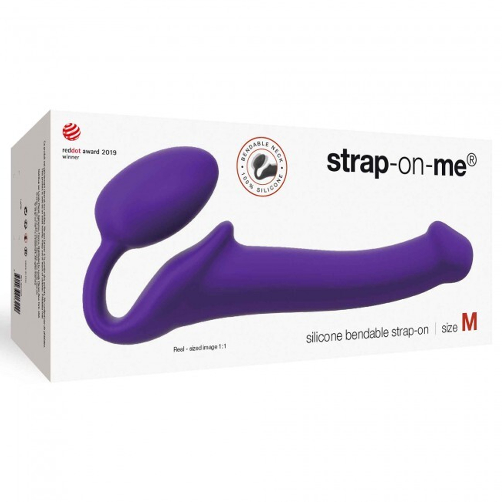 Безремневой страпон Strap-on-me Semi-Realistic, фиолетовый, M