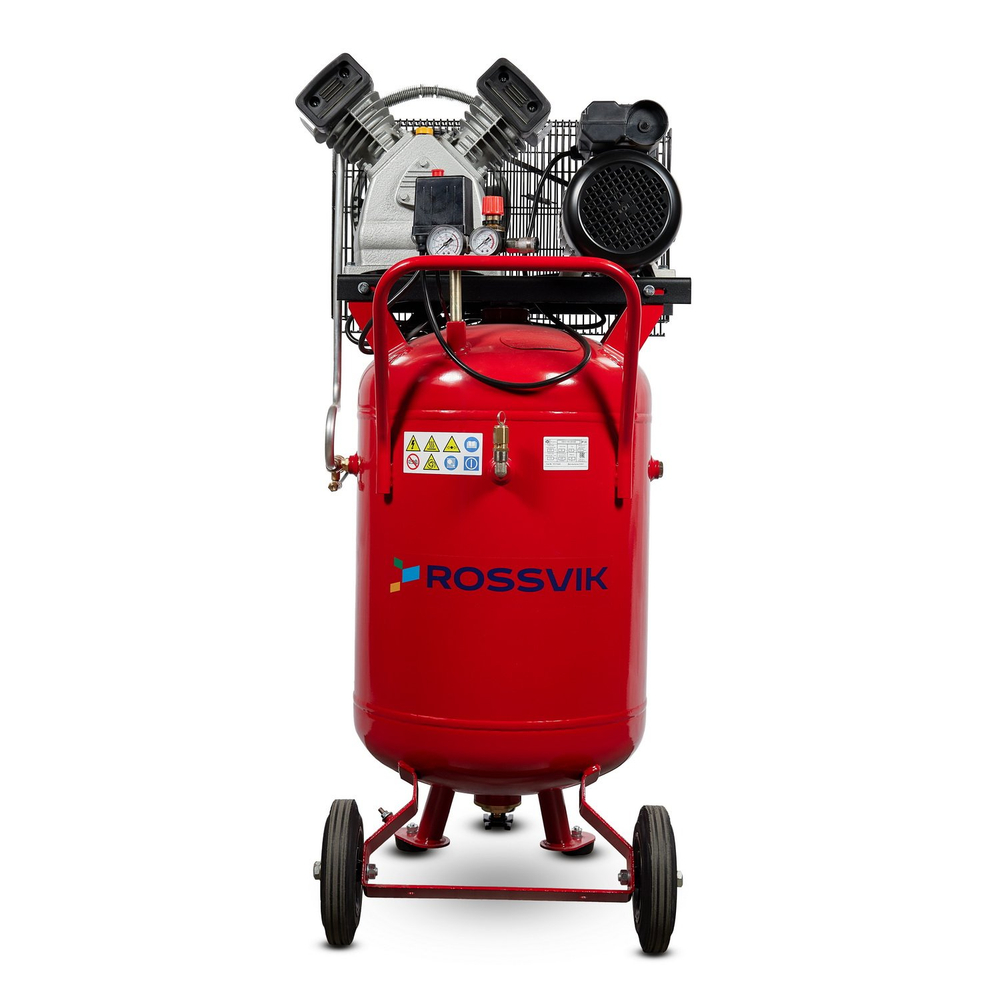 Компрессор ROSSVIK СБ4/С-100.LB30АВ, 420 л/мин, 10 бар, вертикальный 100 л, 220 В/2,2 кВт, красный
