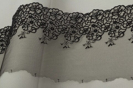 Кружево "Gamma"  "сетка", 190 мм, цв.черный