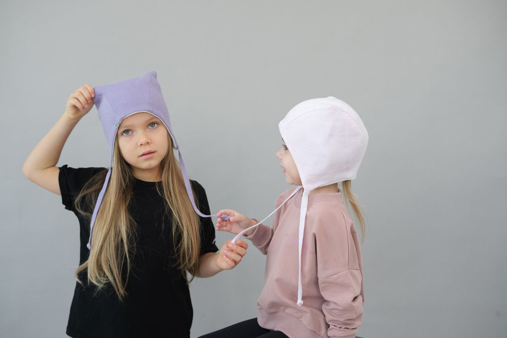 Шапка весенняя/осенняя вязаная (Св.сиреневый) ЭНИ