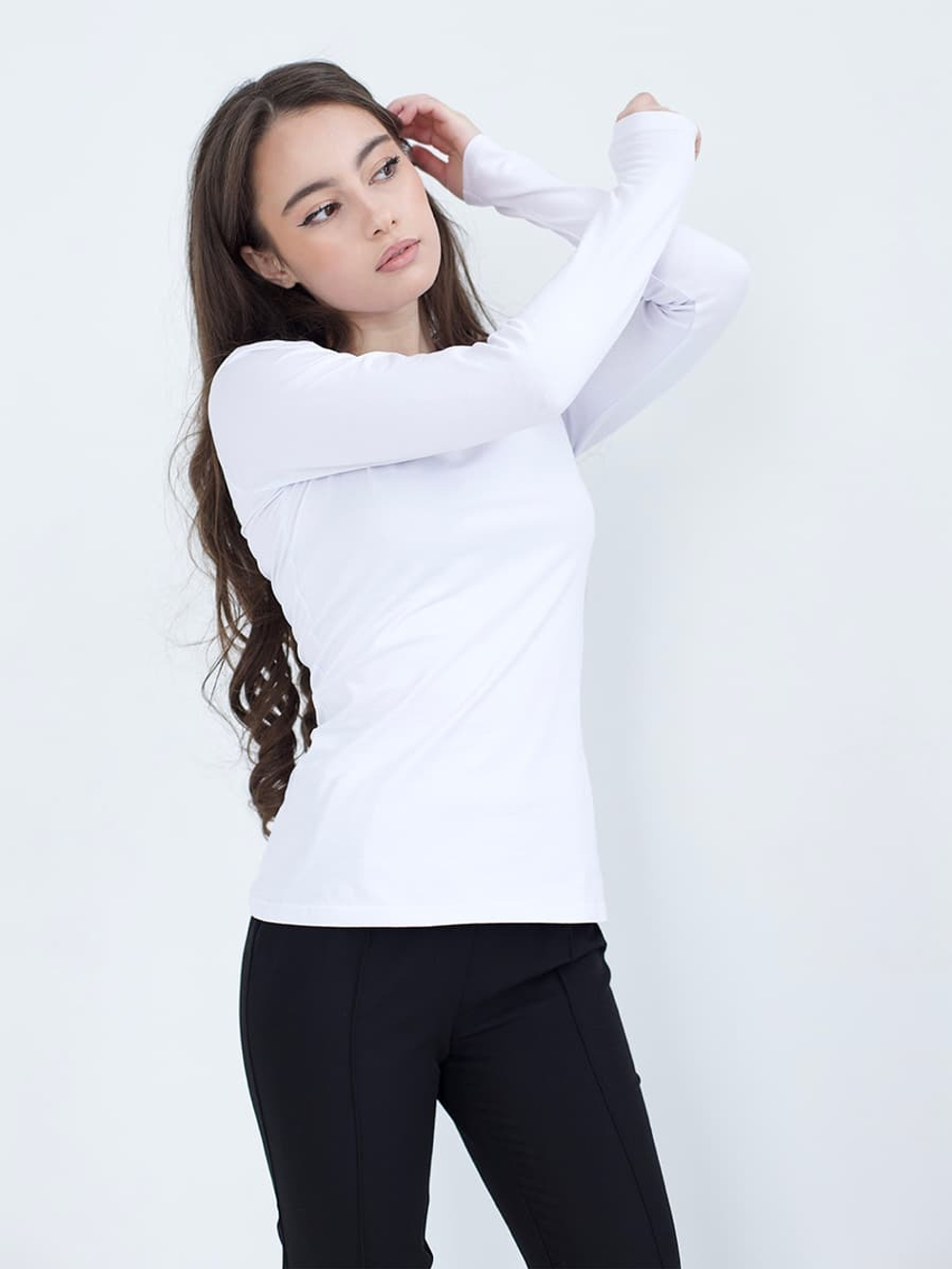 Лонгслив белый