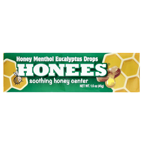 Honees, леденцы с мёдом, ментолом и эвкалиптом, 9 шт., 45 г (1,6 унции)