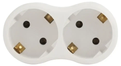 Двойник для розетки электрический Intro TR2e-W с заземлением 16А, белый