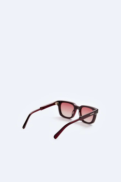 ZARA СОЛНЦЕЗАЩИТНЫЕ ОЧКИ В КВАДРАТНОЙ ОПРАВЕ, ГРАНАТОВЫЙ