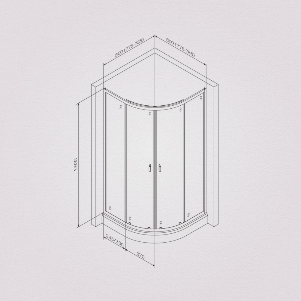Душевое ограждение AM.PM X-Joy W88G-205-080BT64