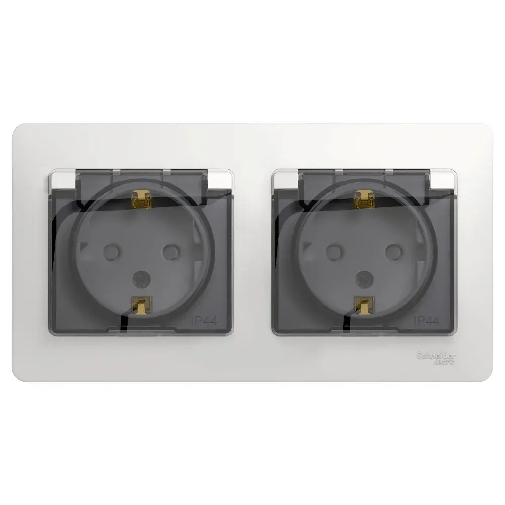 Розетка IP44 "Glossa" С/У с ЗК 2-я (250В, 16А, защит.шторки)