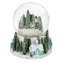 GAEM Фигур декор в стекл шаре "Снеговик/Дом" (подсв, муз, вьюга, AAAх3 н/п), D 10 см, L12 W11,5 H14 см, 2