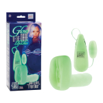 Люминесцентная вагина с виброэлементом (Цвет: зеленый)