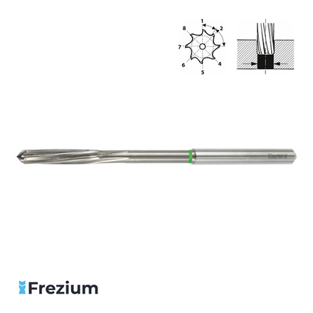 Развёртка твердосплавная по металлу "Garant" (3,65x6x18x75 Z6; 164345)