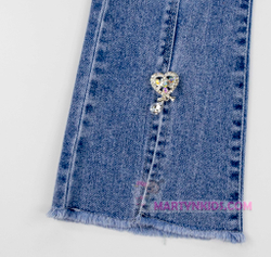 джинсы на резинке Стразы-сердечки 4548