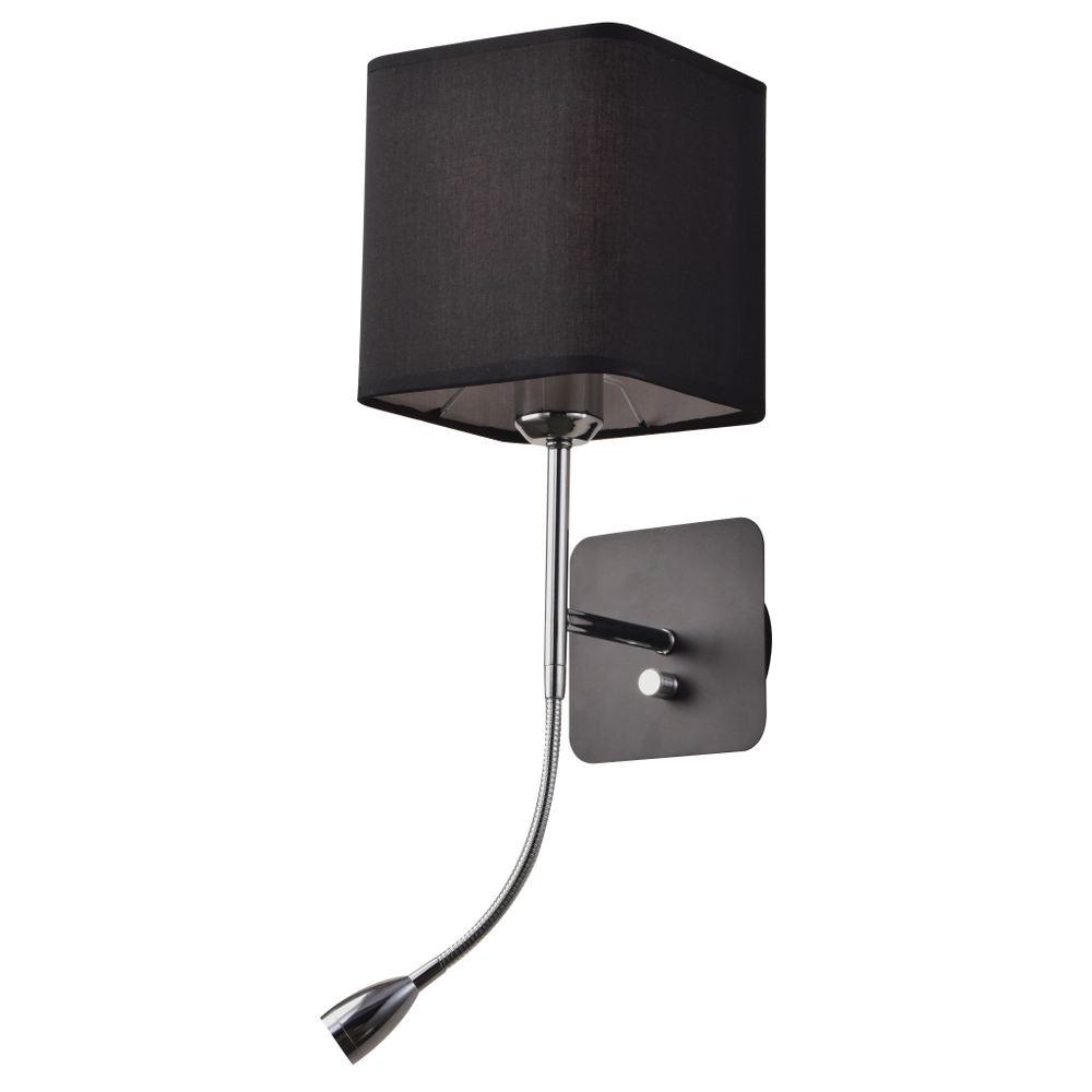 766627 Бра FLOP 1х12W (led) E27 + LED 3W 240LM 3000K ХРОМ/ЧЕРНЫЙ