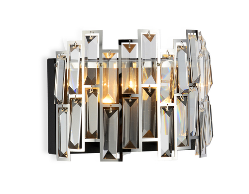 Настенный светильник с выключателем TR5056 CH/BK хром/черный E14/2 max 40W 250*200*140