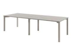 Стол переговоров 2800х1000х750 на 10 человек D-102 Бетон Чефалу светлый/Кашемир серый