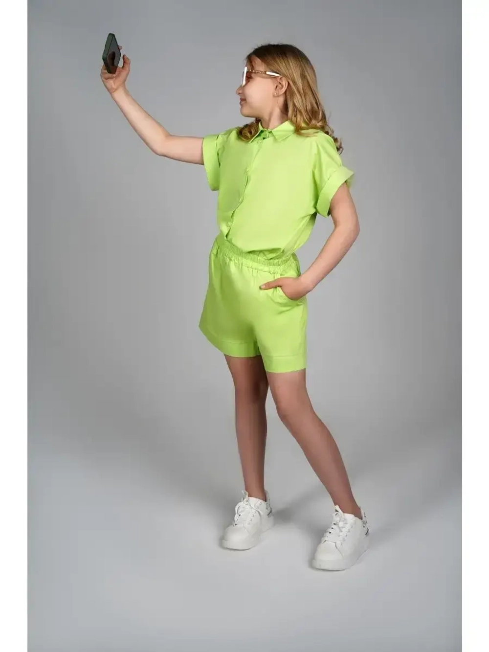 Костюм для девочки летний шорты рубашка