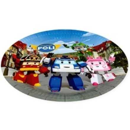 Тарелка Робокар Поли, 9 дюймов, 6шт