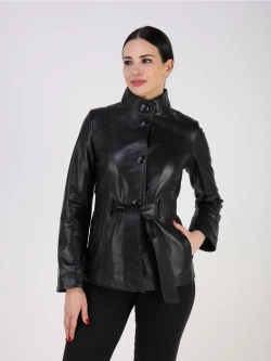 Кожаная куртка демисезонная натуральная с поясом
