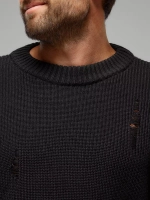 Черный рваный джемпер