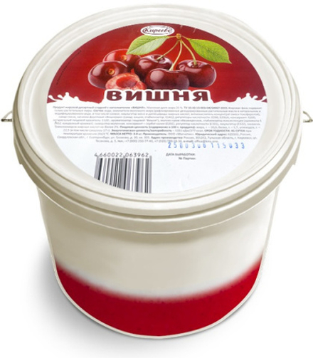 Продукт десертный сладкий с наполнителем "Вишня" мдж 20% 0,7 кг